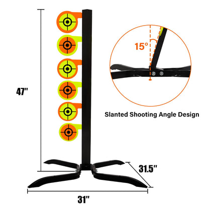 Highwild AR500 Dueling Tree Target Kit - 6" x 3/8" Reactive Shooting Targets with Six Steel Paddles and Stand for Shooting Practice and Competition