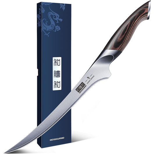 HOSHANHO Fillet Knife 9 Inch, Super Sharp Boning Knife in High Carbon Stainless Steel, Professional Japanese Fish Knives for Meat Poultry Cutting