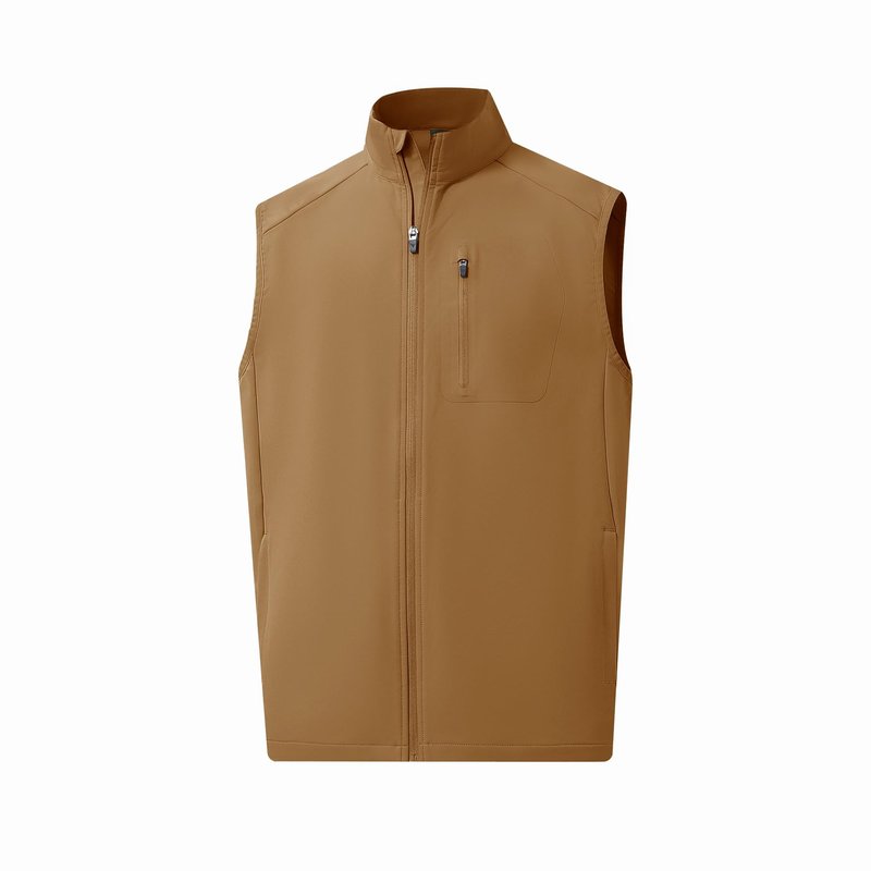 M MAELREG Golf Vest for Men Windproof Travel Zip Up Sleeveless Jacket Lightweight Softshell Mens Vests Outerwear