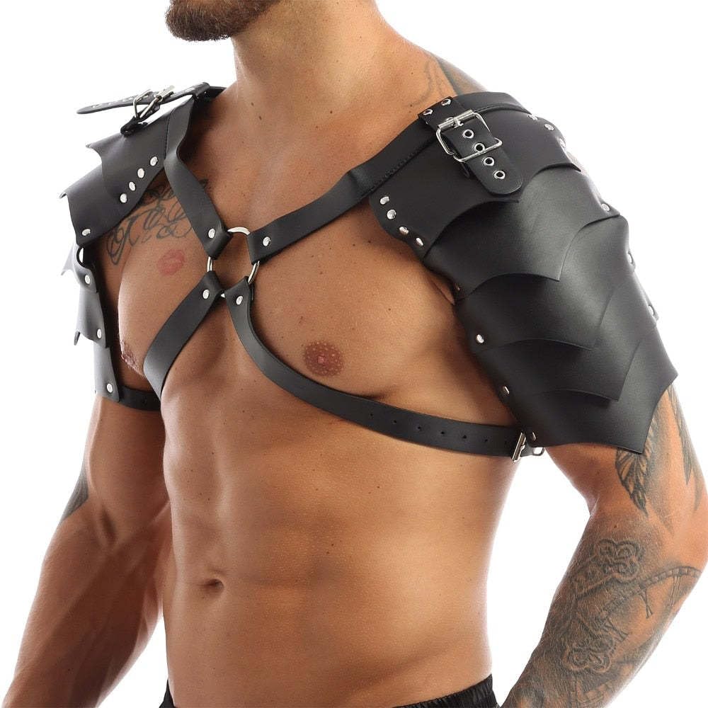 YEMYIQZ PU Leather Harness For Men Adjustable Buckle Body Chest Garter Belt Cosplay Nightclub Sexy Punk Chest Belt Clubwear