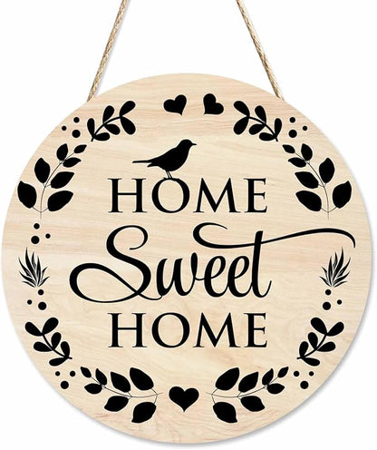 Welcome Sign Front Door Decoration Home Sweet Home Outdoor Indoor Wall Hanging Decorations 12x12in