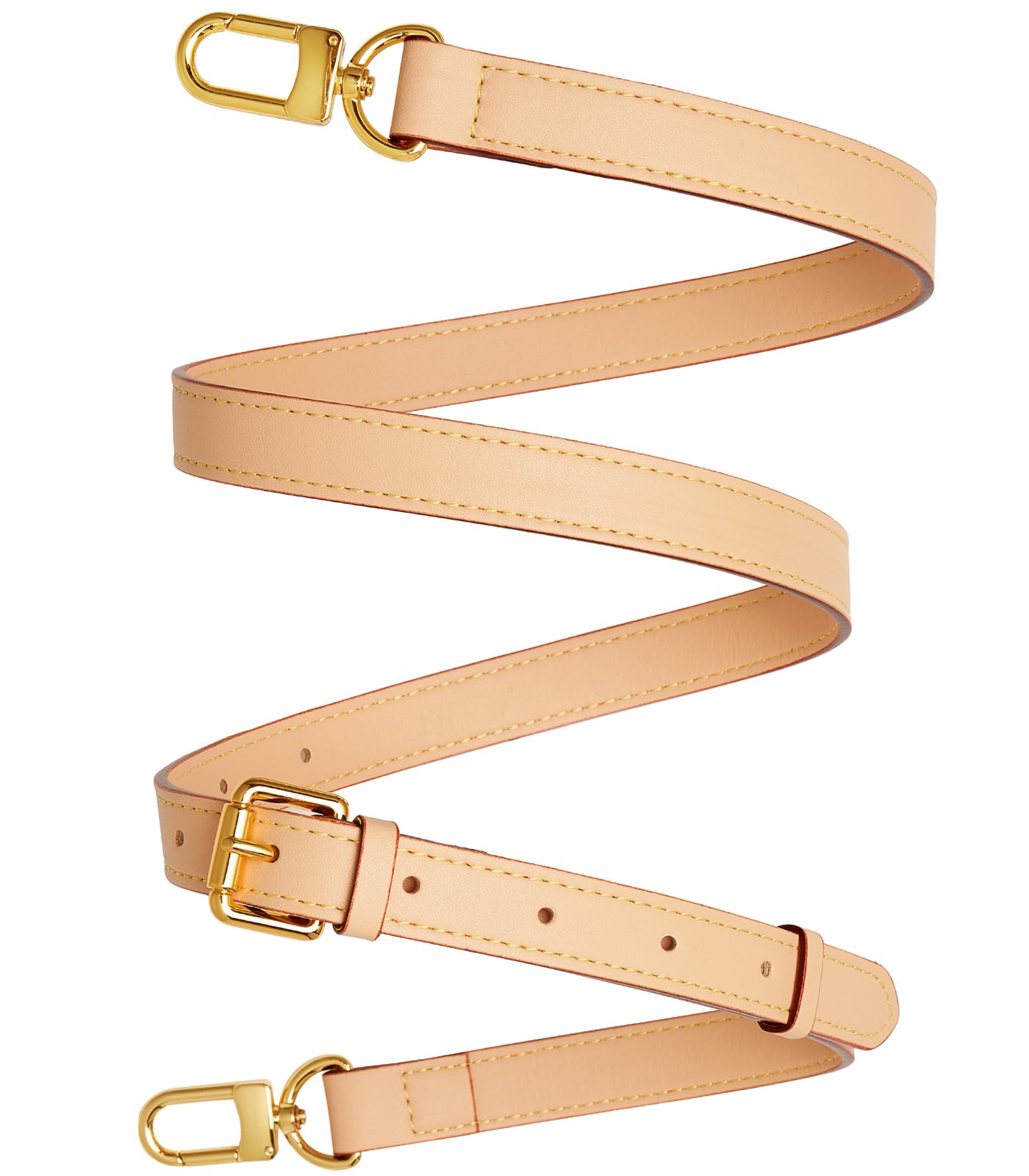 YAZHIMI Vachetta Leather Purse Strap Genuine Leather Adjustable Replacement Strap for Shoulder Bag Handbag Purse (Beige-Leather Purse Strap)