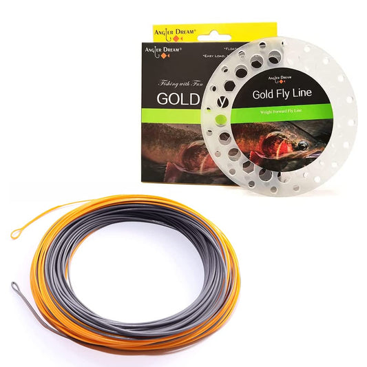 ANGLER DREAM Orange Gray Fly Line 90FT Weight Forward Floating 8WT Fly Fishing Line