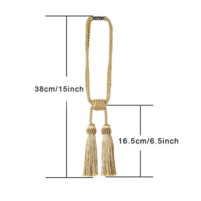 Fenghuangwu Magnetic Curtain Tiebacks Tassel Curtain Tieback Modern Handmade Tie Backs,Decorative Tassel Holdback for Draperies,Window Decor (Green, 4 Pack)