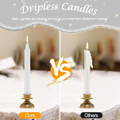 Tobeape Spell Chime Candles 24 pcs White Candles, 4" Tall Unscented Mini Taper Candle for Christmas, Witchcraft, Wiccan Altar, Magic Tool, Ritual, Prayer, Meditation, Wedding Party Decoration, Shabbat