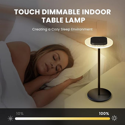 LOFTEK Cordless Table Lamps Set of 2, Rechargeable Table Lamp, Up to 55 Hrs Ultra-Long Battery Life, Eye-Friendly, Touch Dimming, Portable Wireless Ambient Lighting (Black, 2 Pack)