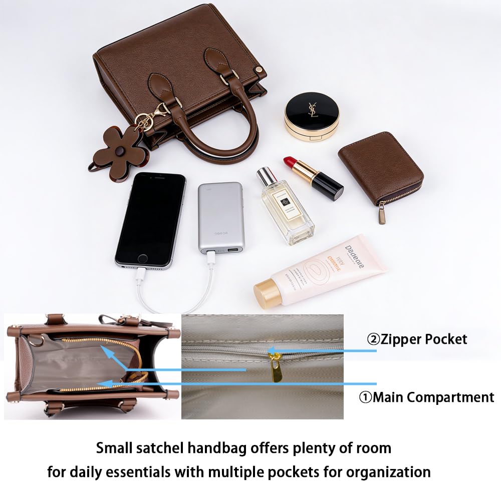 Small Crossbody Bags for Women Mini Leather Shoulder Satchel Purses Top Handle Tote Handbags with Adjustable Strap for ladies