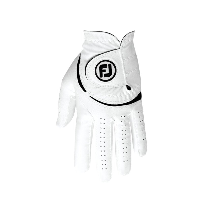 FootJoy Men's WeatherSof Golf Glove, White, Large, Worn on Left Hand