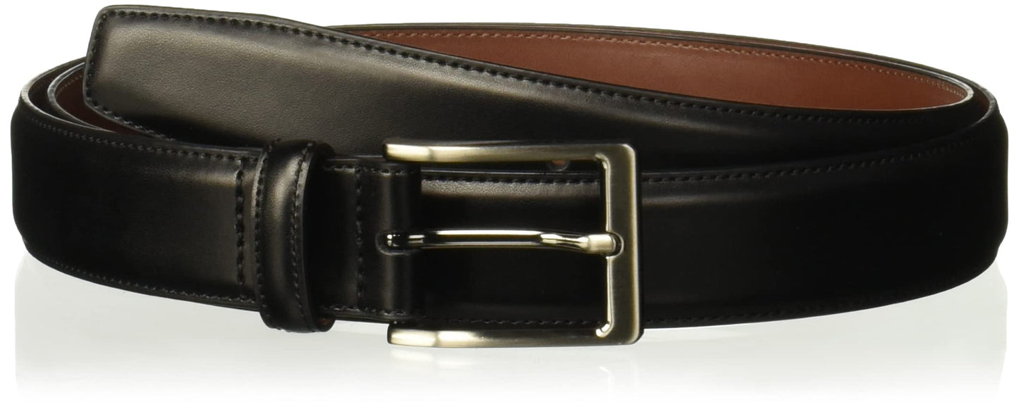 Perry Ellis Men's Portfolio Amigo Faux Leather Dress Belt with Genuine Leather Lining (Available in Big & Tall), Black, 30