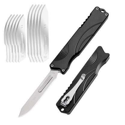 TGZUO Aluminum Alloy Pocket Knife, Utility Knife with Clip EDC Scalpel Knife, Box Cutter for Outdoor Huting, Camping, Fishing, Hiking