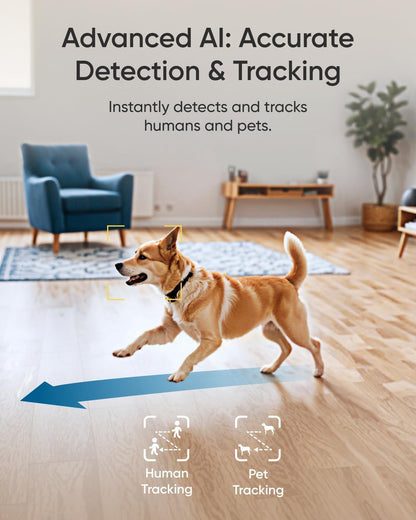 eufy Indoor Cam E30 2-Cam Kit, Latest Generation, 4K UHD Security Camera, Pet/Dog/Baby Camera with Phone app, Color Night Vision, Human/Pet Auto Tracking, 360 Pan-Tilt, Works with Homekit