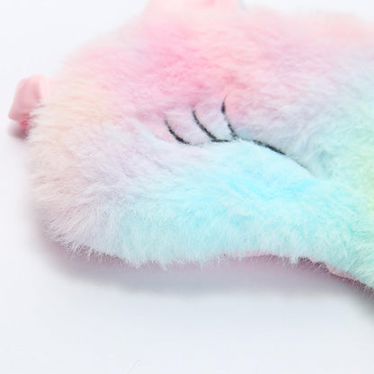 Cute Animal Sleeping Mask Soft Plush Blindfold Cute Rabbit Panda Koala Eye Cover Eyeshade for Kids Teens Girls Women (Flamingo)