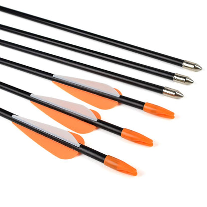 Elong Fiberglass Arrows Archery 24 Inch Target Shooting Practice Safetyglass Recurve Bows Suitable for Youth Children Woman Beginner (6 pcs)