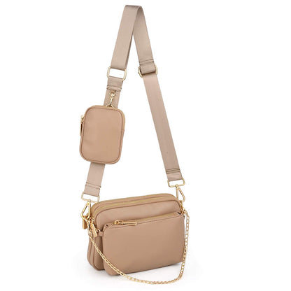 UTO Small Crossbody Bags for Women 3 in 1 Trendy Belt Purse Fashion Designer Mini Cute Sling Fanny Chest Pack