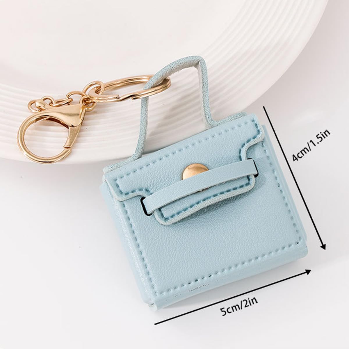 KuuGuu 6 PCS Mini Backpack Keychain Super Smalls Makeup Bag Cute Coin Wallet PU Leather Lipstick Bag Card Holder Data Cable Organizer Fashion Bag Charms Accessories for Women Girls (Style 6)