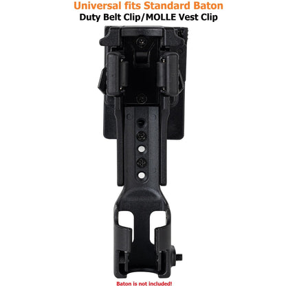 TACNEX Quick Release Baton Holder w/MOLLE Vest Clip Rotatable Police Baton Holster 16"-21"-26" Telescopic Baton Carrier ASP Baton Carry Case Expandable Baton Flashlight Support Stand for LE Security