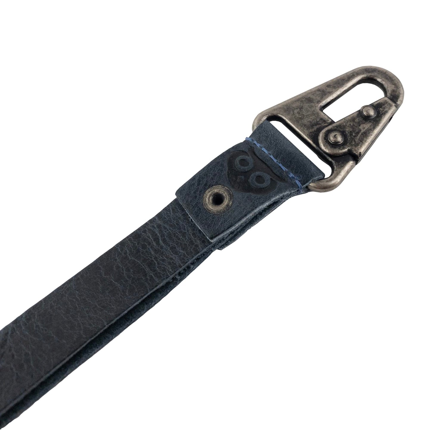 Hide & Drink, Lanyard Keychain for Men and Women, Neck Strap with Hook, ID Holder, Clip to Attach to House, Apartment, Car Keys, Full Grain Leather, Handmade, Slate Blue