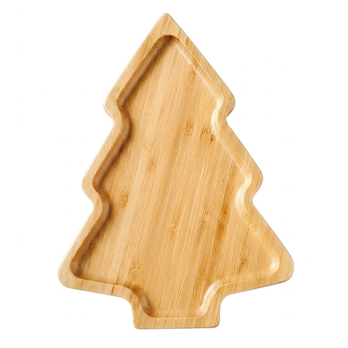 LUOZZY Christmas Tree Candy Dish Wooden Snack Serving Tray 11"x7.9"