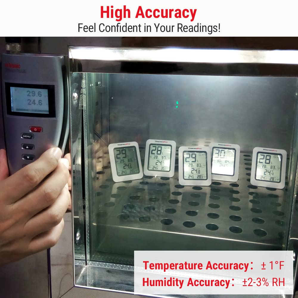 ThermoPro TP50 3 Pieces Digital Hygrometer Indoor Thermometer Room Thermometer and Humidity Gauge with Temperature Humidity Monitor