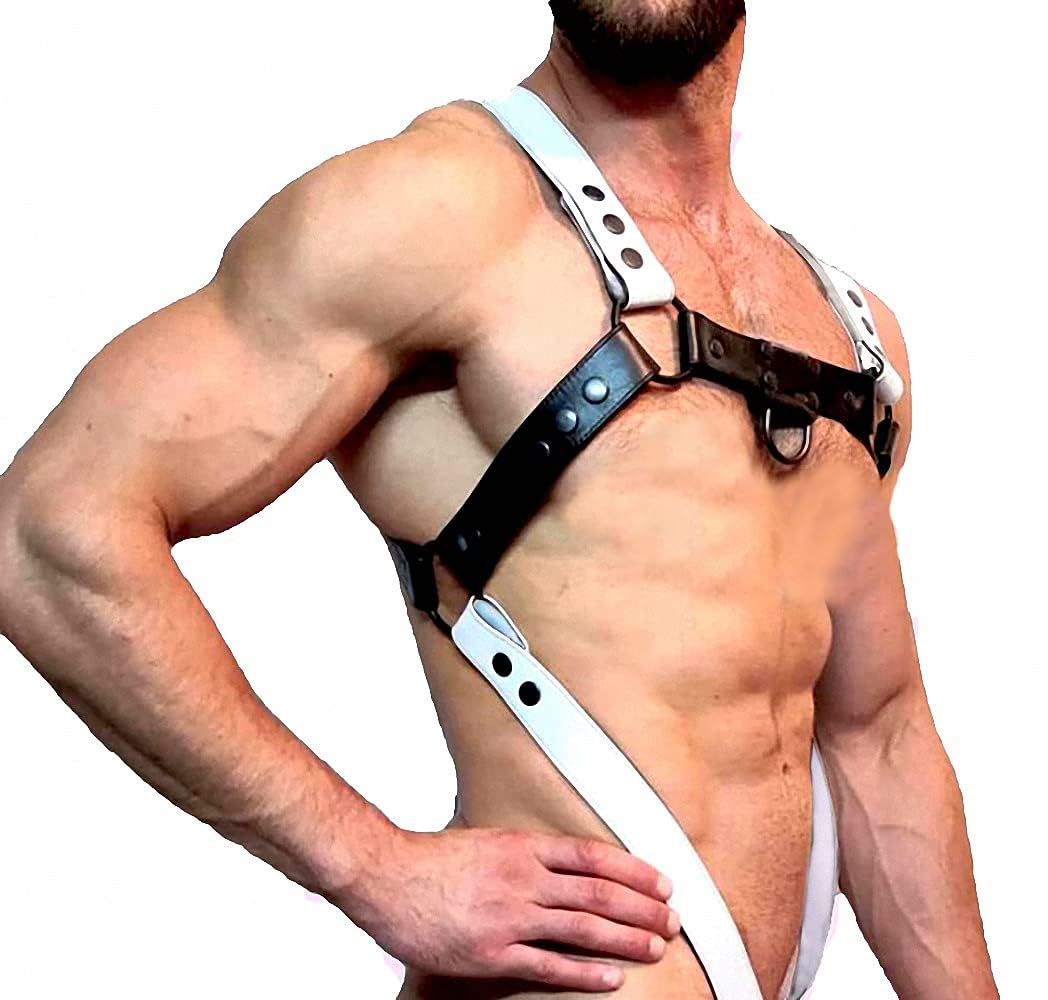Goobester Tops Harness Leather Chest Chain Straps Body Bondage Men's Clothing Accessories style5
