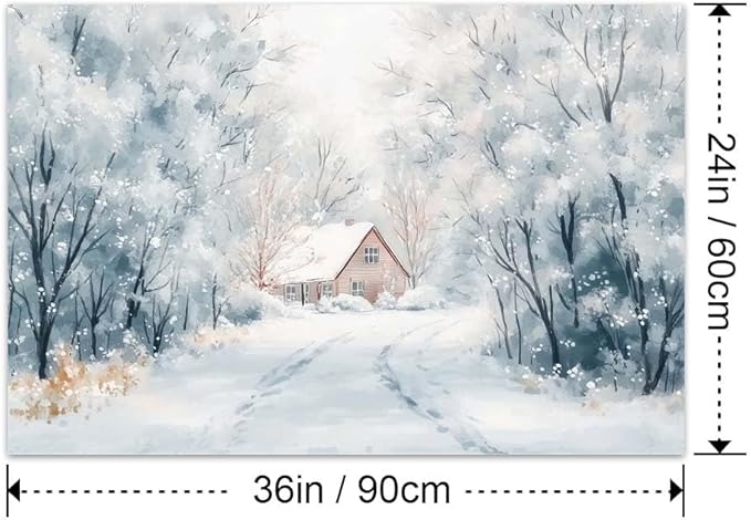 Yesad Winter Wall Art, Winter Forest Canvas Prints Country Wall Art Rustic Wall Décor for Living Room Bedroom Farmhouse Decorations Landscape Pictures Prints Nature Poster (Unframed,36”x24”, Winter)