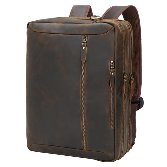TIDING Leather Convertible Briefcase Backpack for Men, Large 15.6 Inch Laptop Messenger Bag Work Business Travel Crossbody Shoulder Bag