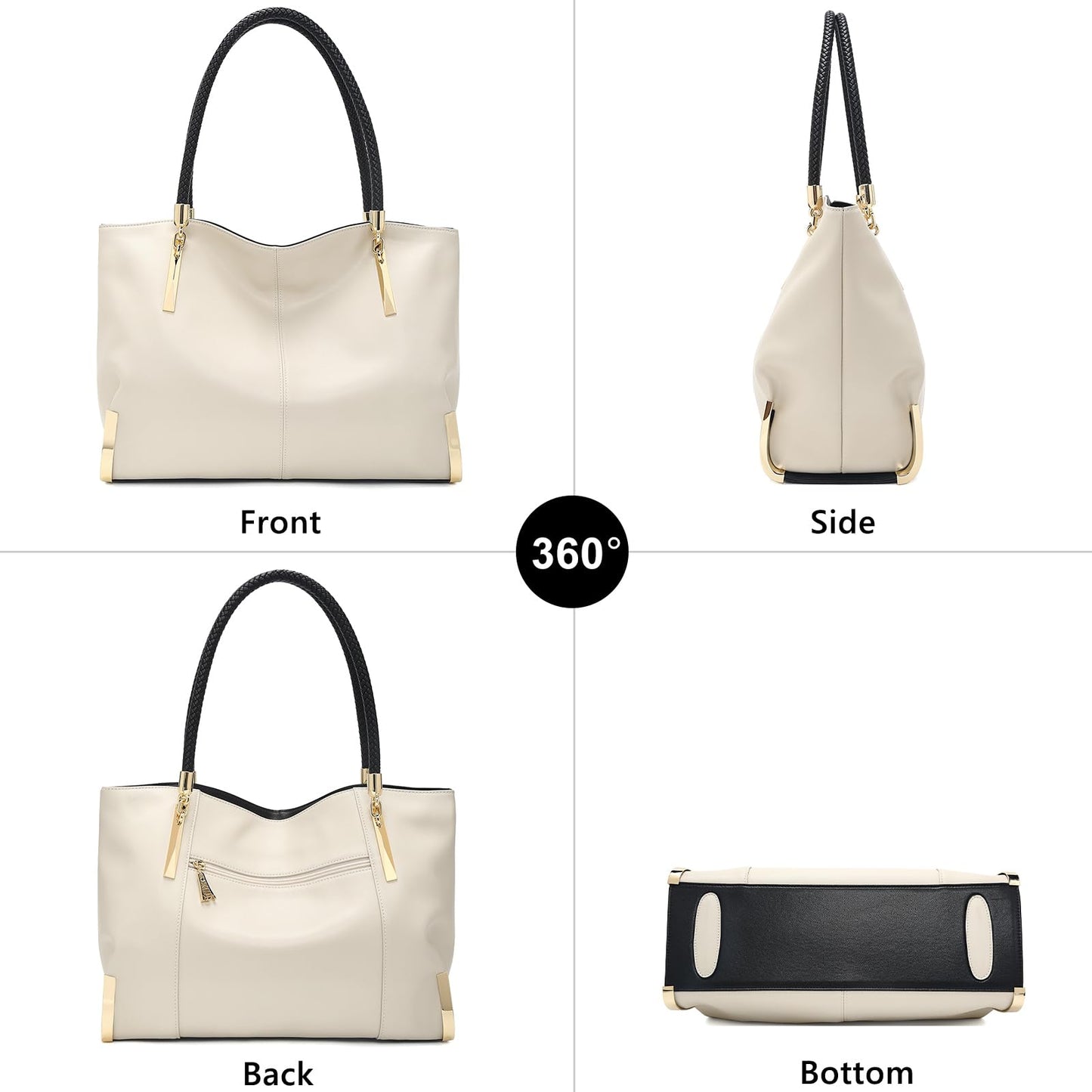 FOXLOVER Large Capacity Tote Handbags for Women, Women's Top-handle Bags Fashion Shoulder Bags Purses Minimalist design