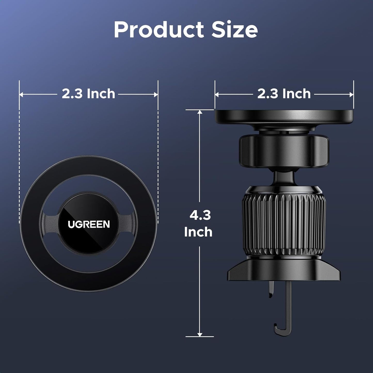 UGREEN Car Phone Mount for Magsafe Air Vent Car Mount Magnetic Phone Holder Compatible with iPhone 17 16 15 14 13 12 Pro Max, Strongest Magnet Black