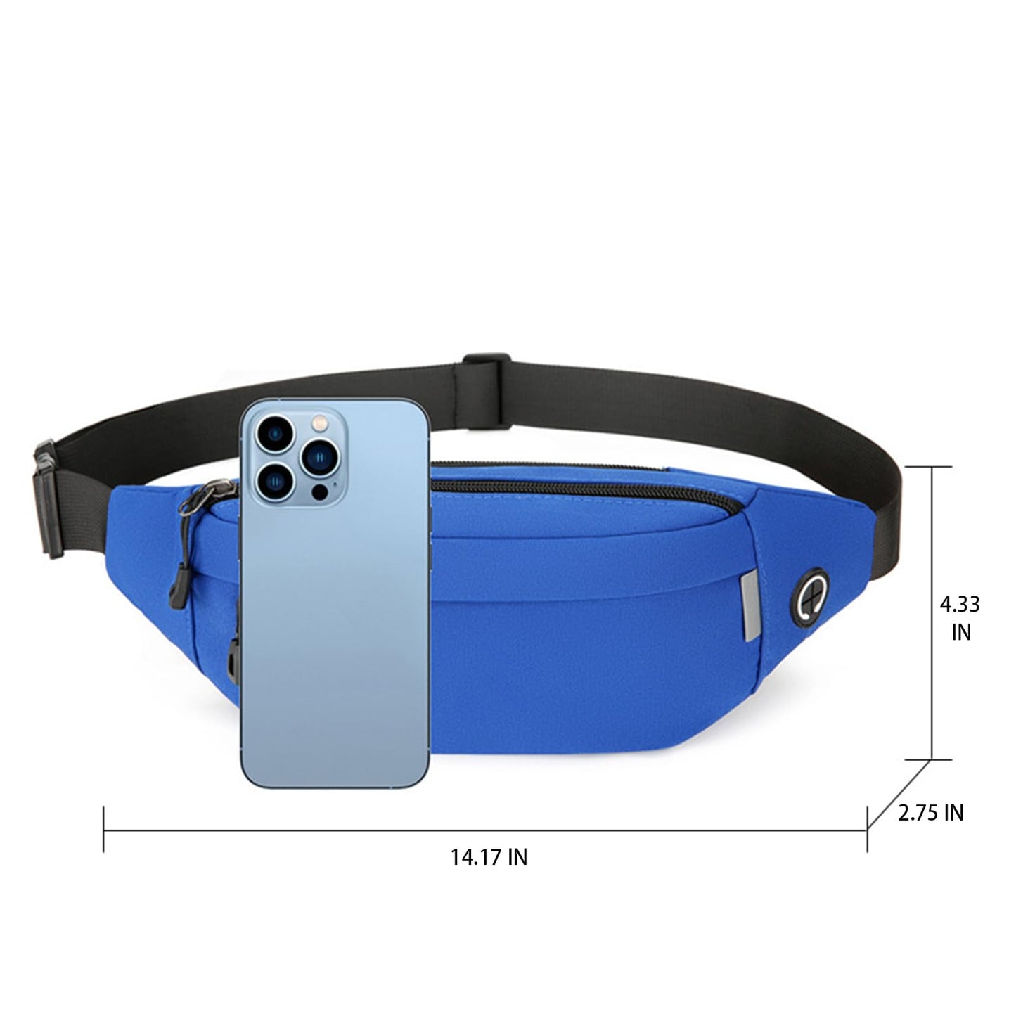 Fanny Pack for Men Women，Waterproof Waist Bag with Adjustable Strap, Lightweight Crossbody Belt Bag for Travel Hiking Running (Black)