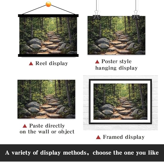 Yesad Nature Wall Art, Forest Path Landscape Wall Decor, Modern Farmhouse Canvas Art Abstract Botanical Canvas Décor Home Decorations for Living Room Bedroom (Unframed,12”x8”, Path)