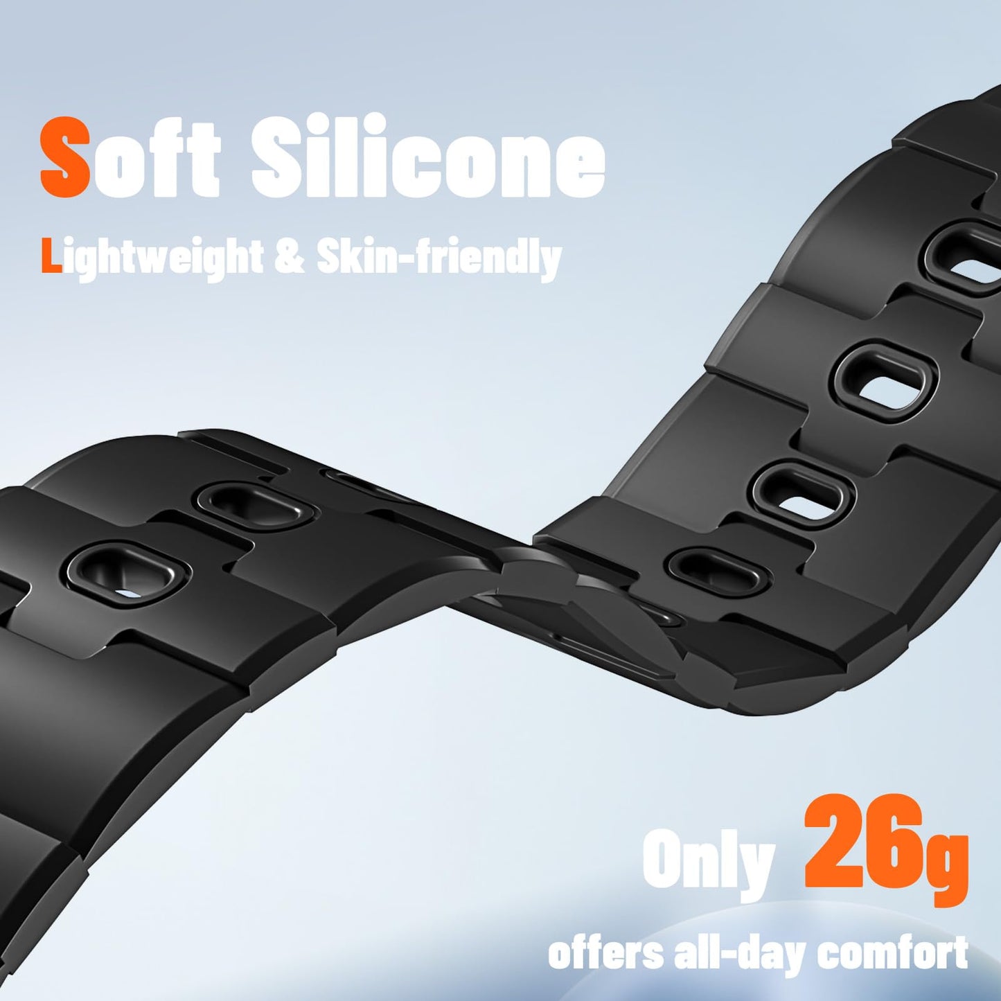 Bandletic Magnetic Silicone Band Compatible with Samsung Galaxy Watch 7 6 5 4 FE 40mm 44mm/for Galaxy Watch 6 4 Classic 43mm 47mm 42mm 46mm/Watch 5 Pro 45mm, 20mm No Gap Strap for Men Women, Black
