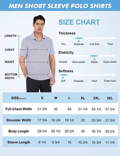 Hodaweisolp Golf Shirts for Men Dry Fit Print Moisture Wicking Performance Short Sleeve Polo Shirt Green Car-XL