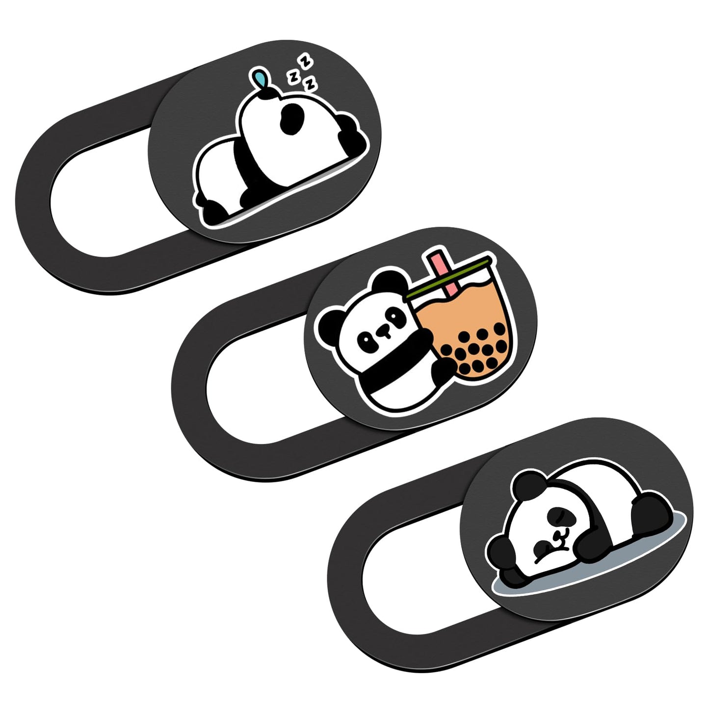 Laptop Camera Cover Slide, Panda Webcam Cover, 0.02 inch Cute Laptop Accessories for iPhone iPad iMac MacBook Pro Air Laptop PC Smartphone Tablet, Camera Privacy Covers Protect Your Visual Privacy
