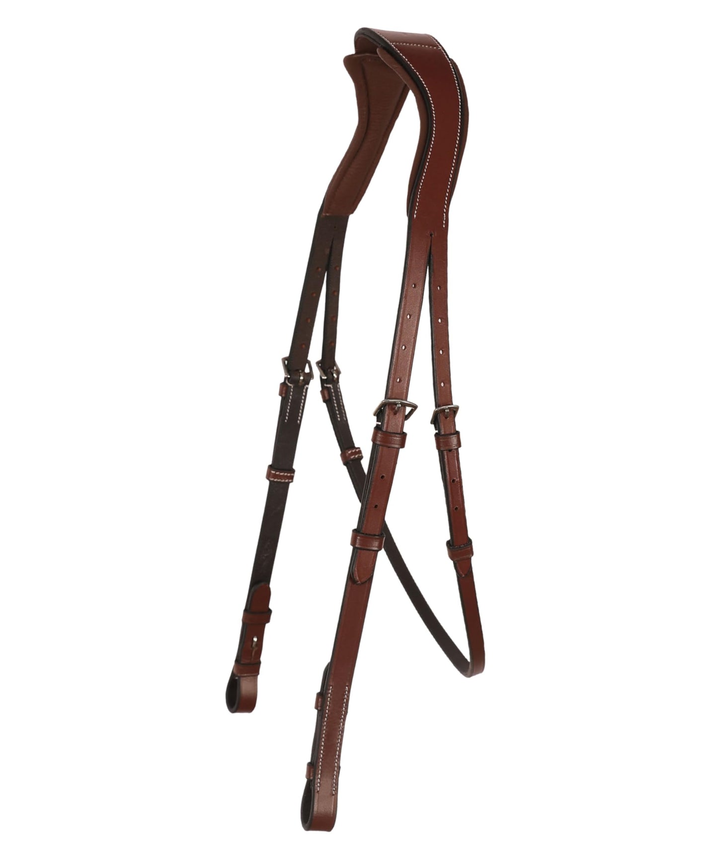 Exion Nova Hackamore Bridle – Anatomical Bitless Horse Bridle with Rubber Reins – Padded Anti-Pressure Crownpiece – Vegetable-Tanned Leather Bitless Bridle for Jumping & Training