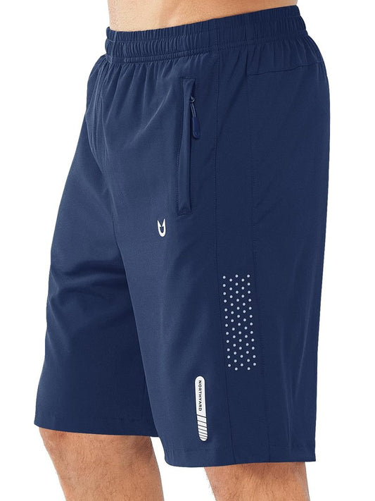 NORTHYARD Men's Athletic Running Shorts Gym Workout 7"/9"/5" Quick Dry Lightweight Sports Basketball Tennis 3 Zipper Pockets DARKBLUE-9inch XL