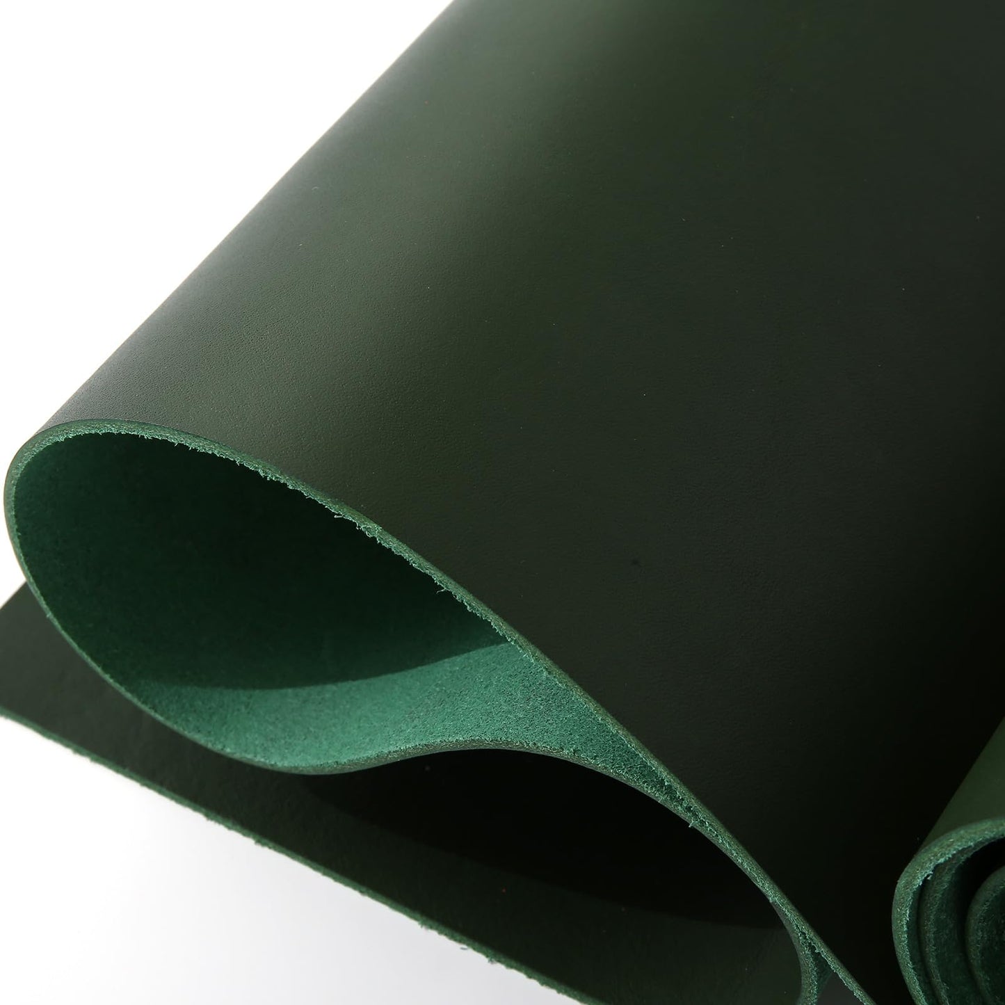 Large Size 17"x70" Leather, Cowhide Veg Tan Leather for Leather Belt Bag Strap Craft Shoe Making Wallet, 2.5mm Thick Full Penetration Dyeing Dark Green