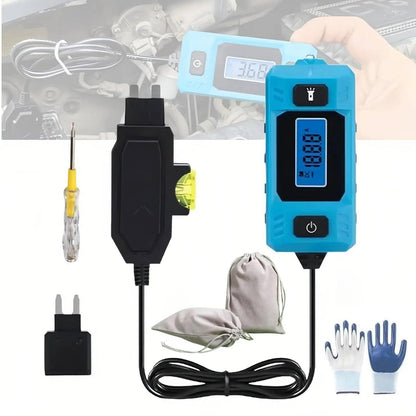 Automotive Circuit Fault Probe Tester Kit, High-Precision Current Tester 20A 48v Electric Car Fuse Tester Automotive for Road Test Tools Built-in Front Light with Blue Backlit LCD Screen (KIT A)