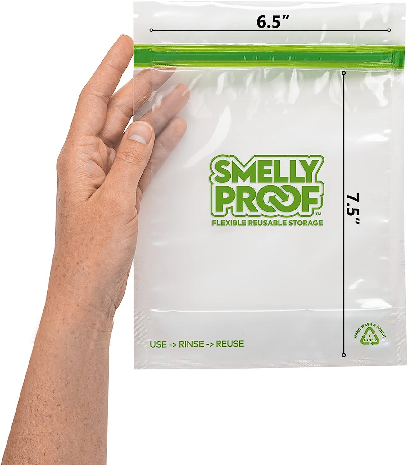 Smelly Proof 10 x Expandable Stand-Up & Fill REUSABLE Storage Bags for Food Designed & Mfg in US, NO PEVA, BPA FREE, Reusable Snack Bags, Dishwasher-Safe, Clear 3 mils STAND & FILL 6" x 4" - 10pk