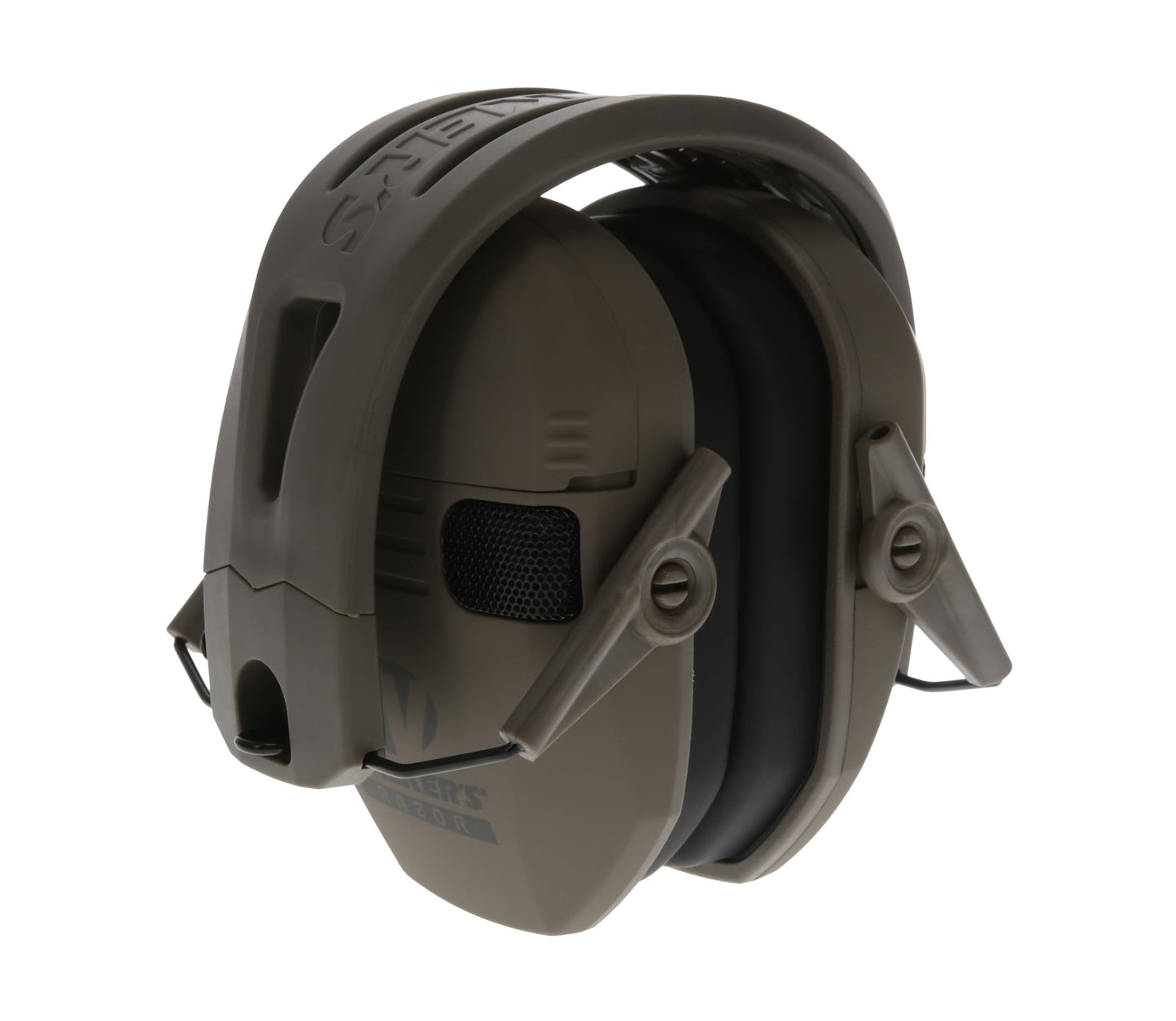 Walker's Razor Tacti-Grip Earmuffs- Mega Flat Dark Earth, High Performance Silicone Composite Slip Free Headband- Natural Sound Clarity Full Dynamic Range 23NRR