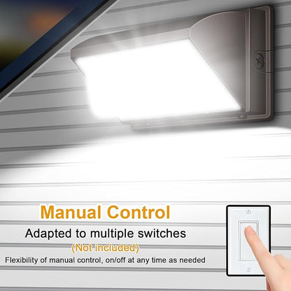 LED Wall Pack Light 120W 18000LM 150LM/W LED Security Flood Commercial and Industrial Outdoor Wall Mount Light 110V-277V IP65 Waterproof WallPack Buildings Lighting for Garages Barn Yard