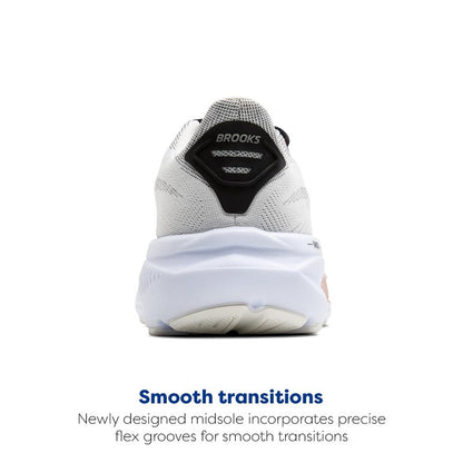 Brooks Women’s Ghost 17 Neutral Running Shoe - White/Black/Rose Gold - 7.5 Wide