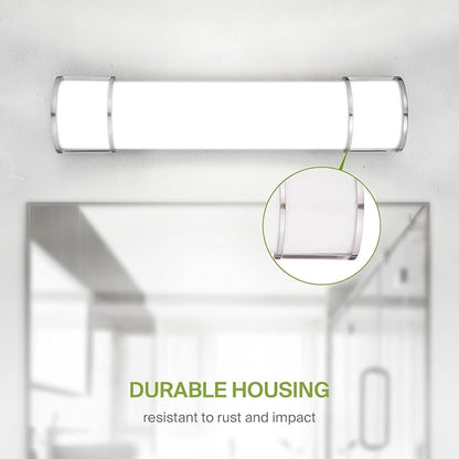 ASD LED 24" Vanity Flush Mount Light Fixture, Linear Bathroom Lighting Bar | 3CCT, Dimmable, Energy Star, ETL Listed | 25W 1950LM 3000-5000K 120V | Long Tube Bath Wall Sconce Over Mirror | Nickel