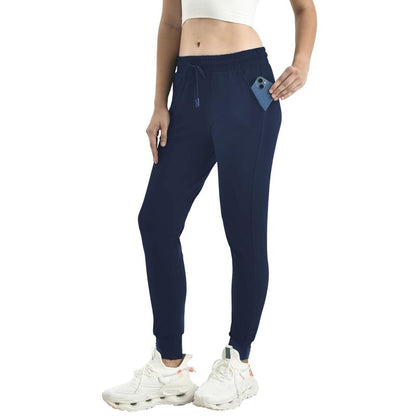 Ipletix Joggers for Women with Pockets,Womens Drawstring Lightweight Yoga Sweatpants for Lounging Workout Running Navy M