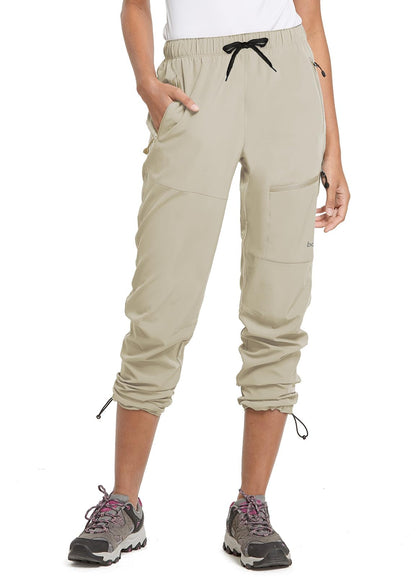 baleaf Travel Pants Women Hiking Long Tall Lightweight Quick Dry Water Resistant Cargo Pants 31'' Trip 31''-Suntan S