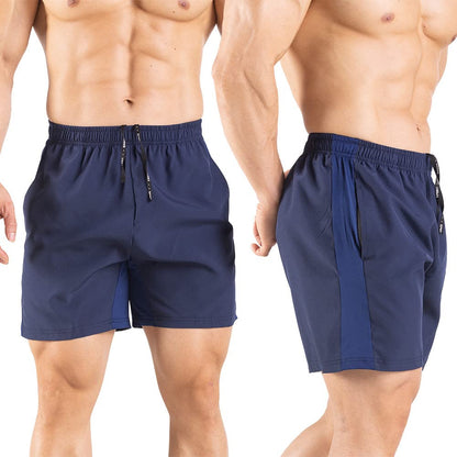 Gaglg Men's 5" Running Shorts 2 Pack Quick Dry Athletic Workout Gym Shorts with Zipper Pockets Black/Navy,X-Large