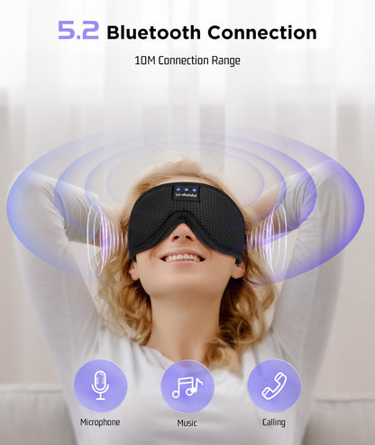 LC-dolida Sleep Headphones, White Noise Bluetooth Sleep Mask 3D Wireless Timing Eye Mask for Sleeping, Sleep Mask with Bluetooth Headphones for Side Sleepers Travel Yoga, Cool Gadgets for Men Women