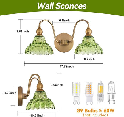 Vintage 2 Light Bathroom Vanity Light Bedroom Green Wall Sconces Vanity Lighting Fixtures Hallway Wall Light Fixtures Bathroom Lighting fixtures Over Mirror