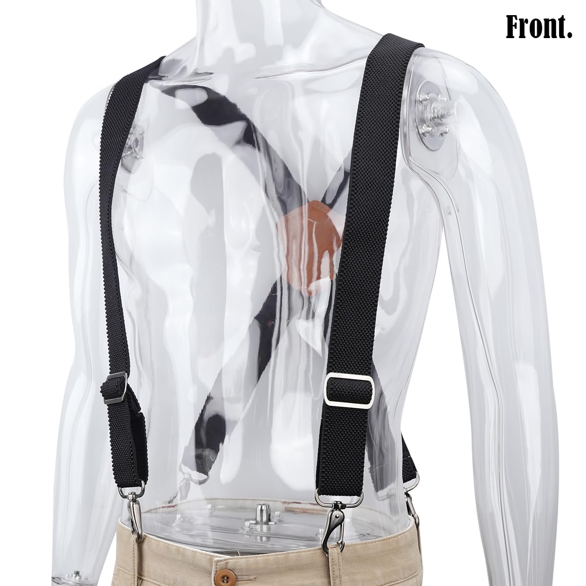 WELKINLAND 1.5In HD Elastic Suspenders, Heavy-Duty Work Suspenders, Comfy Belt Loop Suspenders with Hooks, Men Suspender for Pants, Men's Suspender for Jeans