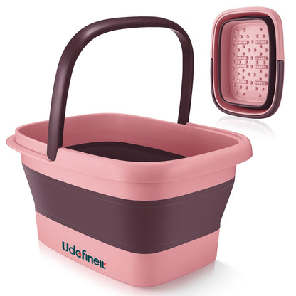 Udefineit Foot Bath Basin, Foldable & Portable Foot Soak Tub with Massage Acupoint for Foot Spa Bath, 15L/4 Gallon, Foot Massager Soaking Bath Basin Bucket for Pedicure Home Spa Treatment (Green)