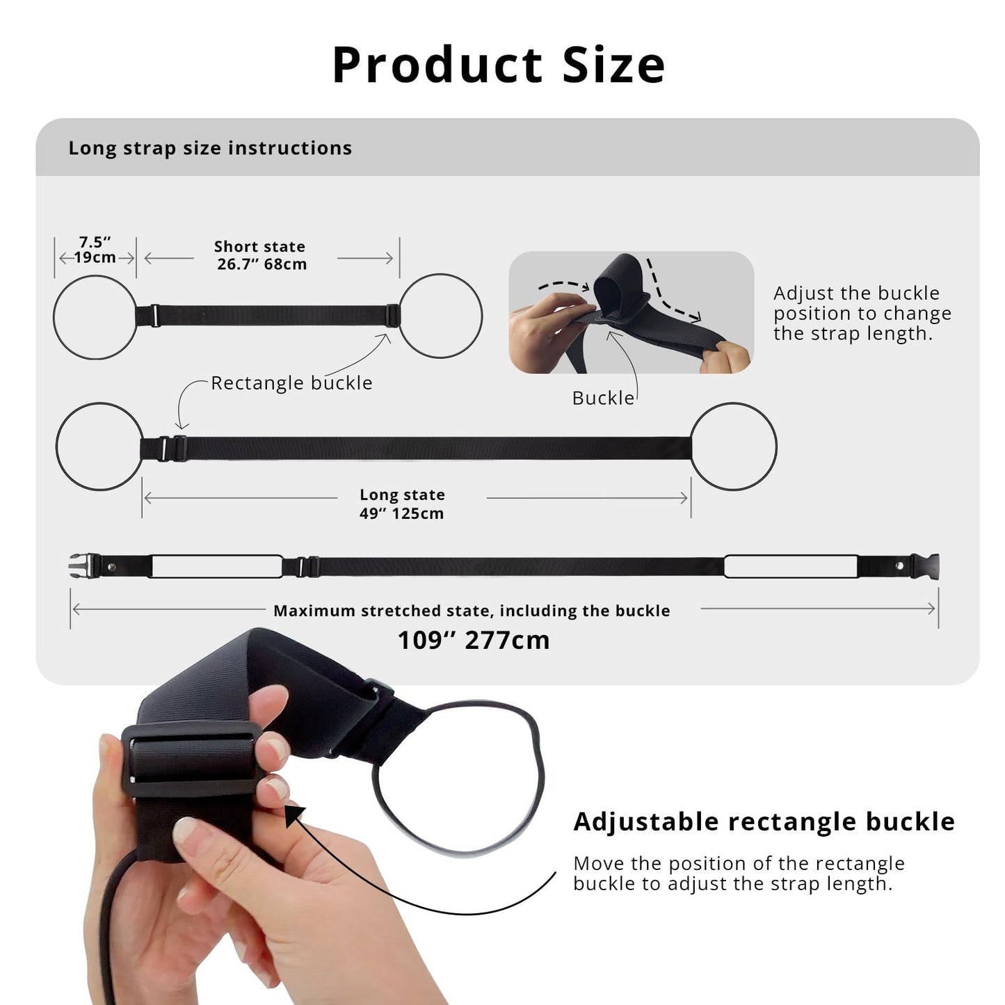 Luggage Straps 3 PCS for Suitcases TSA Approved 2 Short & 1 Long Adjustable Straps with Elastic Thick Rope for Connecting Suitcases and Bags Stably with a Strap Buckle and a Bottle Clip, Black